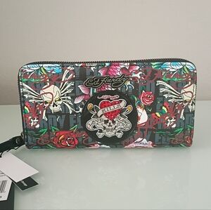 New Ed Hardy Tatto Skull Design Wallet